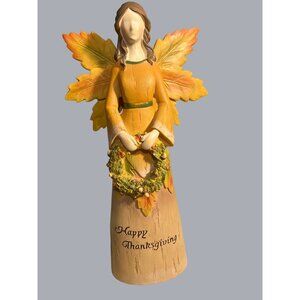 Harvest Fairy Happy Thanksgiving Fall Angel Figurine Holiday Decor